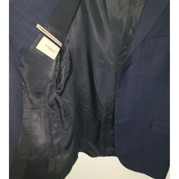 Burberry London Sz 44 L Bond Suit Jacket Sport Coat Men's Navy Blazer 100% Wool - Picture 8 of 15